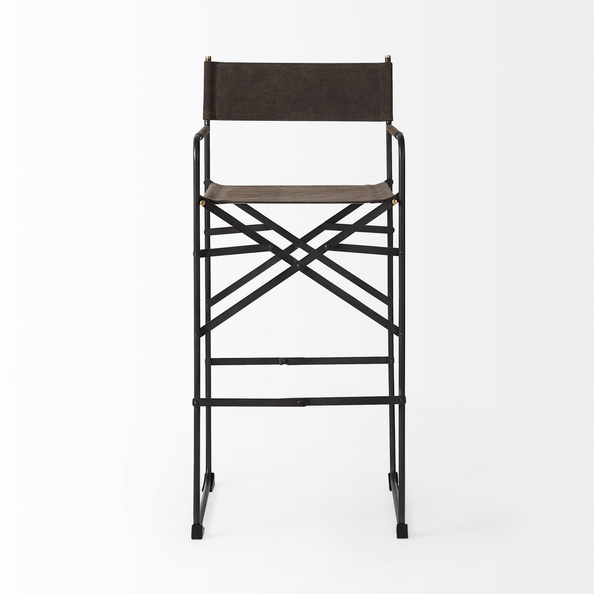Direttore Brown/Gray Suede with Metal Frame Bar Stool - Ornate Home