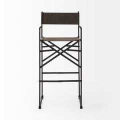 Direttore Brown/Gray Suede with Metal Frame Bar Stool - Ornate Home