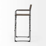 Direttore Brown/Gray Suede with Metal Frame Bar Stool - Ornate Home
