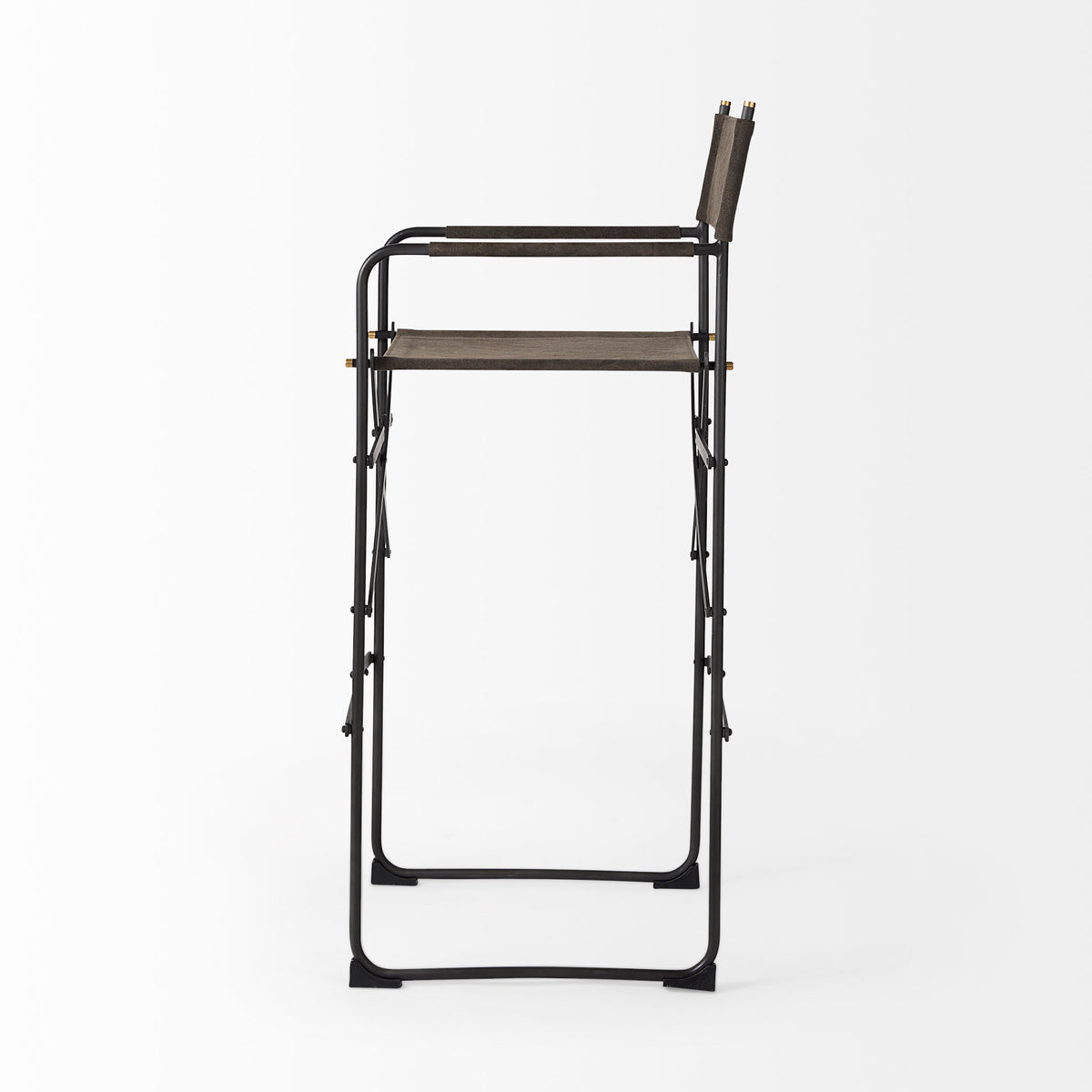 Direttore Brown/Gray Suede with Metal Frame Bar Stool - Ornate Home