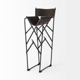 Direttore Brown/Gray Suede with Metal Frame Bar Stool - Ornate Home