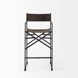 Direttore Brown/Gray Suede with Metal Frame Counter Stool - Ornate Home