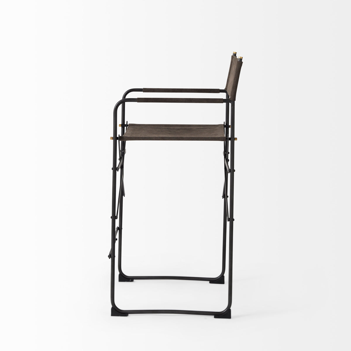 Direttore Brown/Gray Suede with Metal Frame Counter Stool - Ornate Home