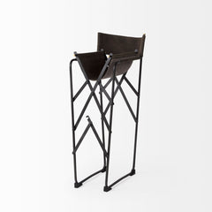 Direttore Brown/Gray Suede with Metal Frame Counter Stool - Ornate Home