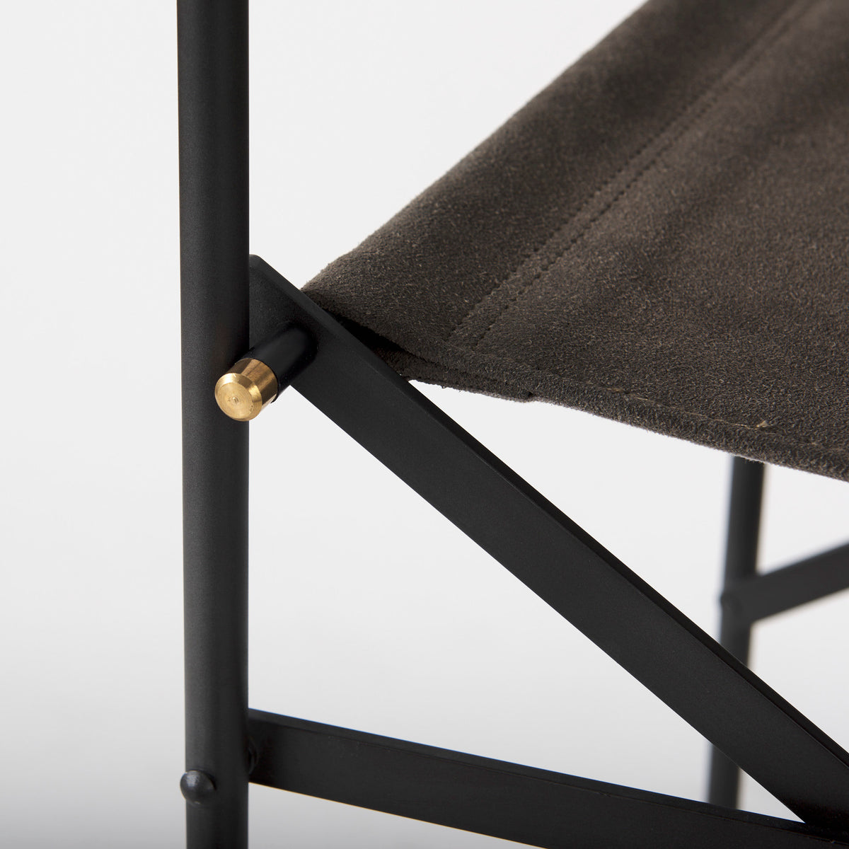 Direttore Brown/Gray Suede with Metal Frame Counter Stool - Ornate Home