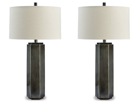 Dirkton Antique Pewter Table Lamp (Set of 2) - Ornate Home