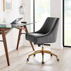 Discern Gray Performance Velvet Office Chair - 26x22.5" - Ornate Home