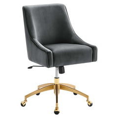 Discern Gray Performance Velvet Office Chair - 26x22.5x38" - Ornate Home