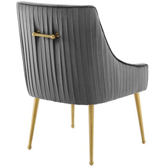 Discern Gray Pleated Back Upholstered Performance Velvet Dining Chair (Set of 2) - Ornate Home