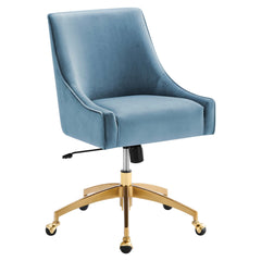 Discern Light Blue Performance Velvet Office Chair - Ornate Home