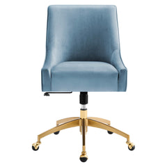 Discern Light Blue Performance Velvet Office Chair - Ornate Home