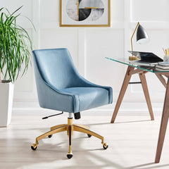 Discern Light Blue Performance Velvet Office Chair - Ornate Home