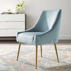 Discern Light Blue Upholstered Performance Velvet Dining Chair - Ornate Home