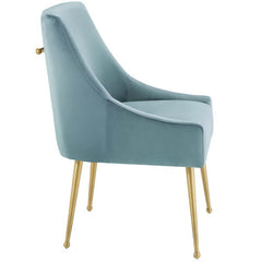 Discern Light Blue Upholstered Performance Velvet Dining Chair - Ornate Home