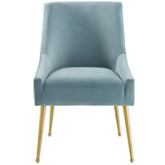 Discern Light Blue Upholstered Performance Velvet Dining Chair - Ornate Home