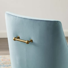 Discern Light Blue Upholstered Performance Velvet Dining Chair - Ornate Home