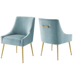 Discern Light Blue Upholstered Performance Velvet Dining Chair (Set of 2) - Ornate Home