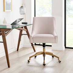 Discern Pink Performance Velvet Office Chair - 26x22.5" - Ornate Home