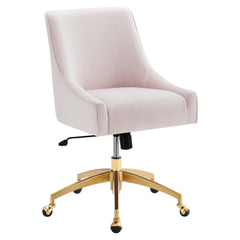 Discern Pink Performance Velvet Office Chair - 26x22.5x38" - Ornate Home