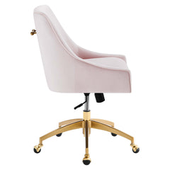 Discern Pink Performance Velvet Office Chair - 26x22.5x38" - Ornate Home