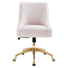 Discern Pink Performance Velvet Office Chair - 26x22.5x38" - Ornate Home