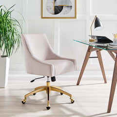 Discern Pink Performance Velvet Office Chair - 26x22.5x38" - Ornate Home
