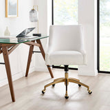 Discern White Performance Velvet Office Chair - 26x22.5" - Ornate Home
