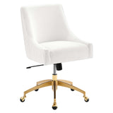 Discern White Performance Velvet Office Chair - 26x22.5" - Ornate Home