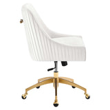 Discern White Performance Velvet Office Chair - 26x22.5" - Ornate Home