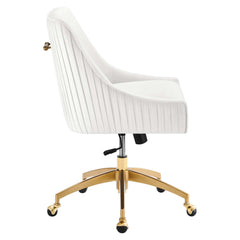 Discern White Performance Velvet Office Chair - 26x22.5" - Ornate Home