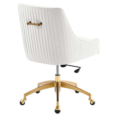 Discern White Performance Velvet Office Chair - 26x22.5" - Ornate Home
