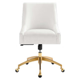 Discern White Performance Velvet Office Chair - 26x22.5" - Ornate Home