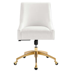 Discern White Performance Velvet Office Chair - 26x22.5" - Ornate Home