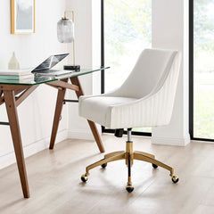 Discern White Performance Velvet Office Chair - 26x22.5" - Ornate Home