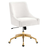 Discern White Performance Velvet Office Chair - 26x22.5x38" - Ornate Home