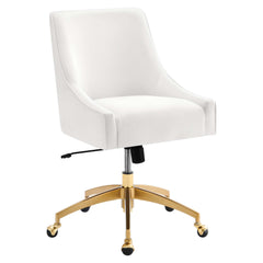 Discern White Performance Velvet Office Chair - 26x22.5x38" - Ornate Home