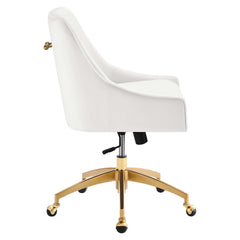 Discern White Performance Velvet Office Chair - 26x22.5x38" - Ornate Home