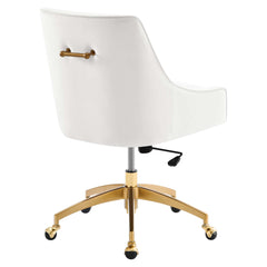 Discern White Performance Velvet Office Chair - 26x22.5x38" - Ornate Home