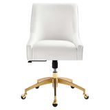 Discern White Performance Velvet Office Chair - 26x22.5x38" - Ornate Home