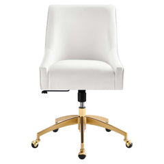 Discern White Performance Velvet Office Chair - 26x22.5x38" - Ornate Home