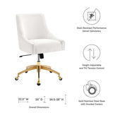 Discern White Performance Velvet Office Chair - 26x22.5x38" - Ornate Home