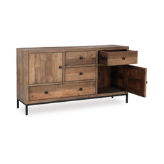 Dita Natural Pine 4 Drawer 2 Door Buffet - Ornate Home