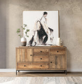 Dita Natural Pine 4 Drawer 2 Door Buffet - Ornate Home
