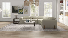 Divani Casa Conrad Modern Beige Fabric Reclining Sectional w/ 3 Power Recliners - Ornate Home
