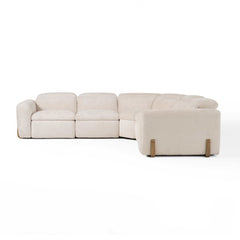 Divani Casa Conrad Modern Beige Fabric Reclining Sectional w/ 3 Power Recliners - Ornate Home