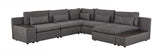 Divani Casa Paseo Charcoal Modular Sectional Sofa w/ Console - Ornate Home