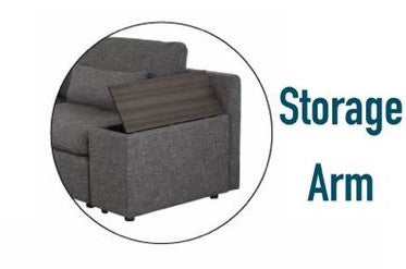 Divani Casa Paseo Charcoal Modular Sectional Sofa w/ Console - Ornate Home