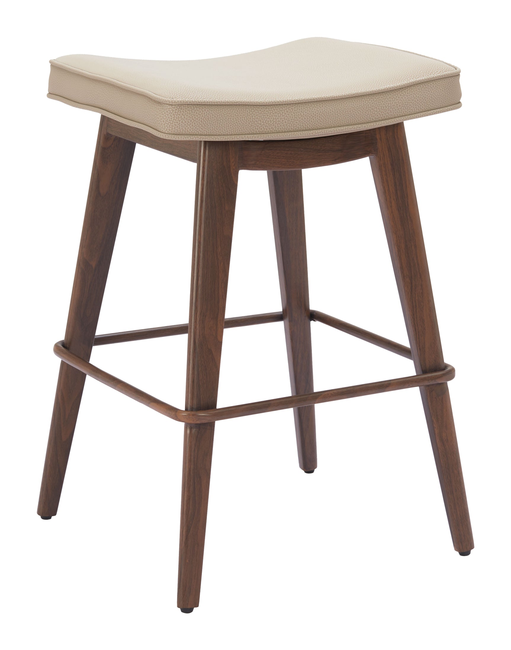 Divat Beige & Walnut Counter Stool (Set of 2) - Ornate Home