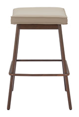 Divat Beige & Walnut Counter Stool (Set of 2) - Ornate Home