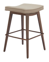 Divat Beige & Walnut Counter Stool (Set of 2) - Ornate Home
